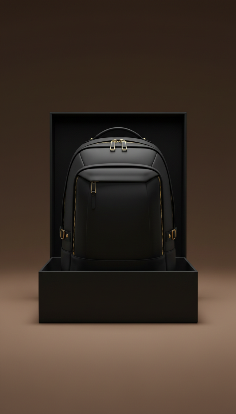 Backpack With Rigid Black Presentation Box