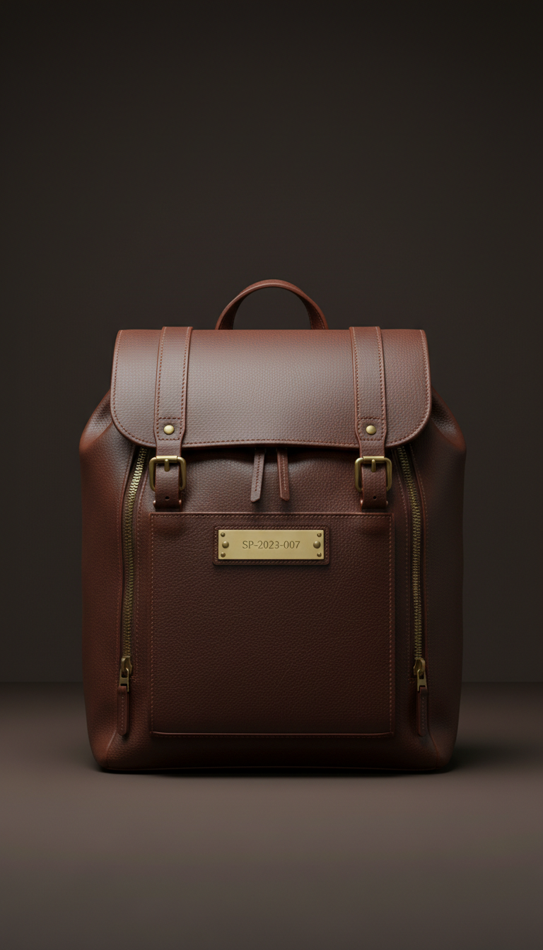 Backpack With Engraved Serial Number Plate