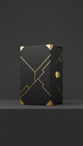 Rigid Black Packaging Box Gold Foil