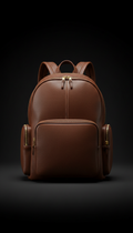 Luxury Leather Backpack Full-Grain Black